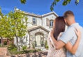 Military Couple Looking at Nice New House Royalty Free Stock Photo