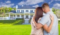 Military Couple Looking at Nice New House Royalty Free Stock Photo