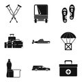Military crime icons set, simple style Royalty Free Stock Photo