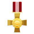 Military cross icon, cartoon style