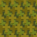 Military cross seamless pattern. Army abstract religious texture