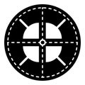 Military crosshair icon, simple style