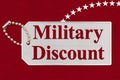 Military Discounts message on with stars Royalty Free Stock Photo