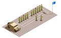 Military Division Service Isometric Composition