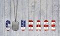 Military dog tags for courage Royalty Free Stock Photo