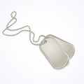Military dog tags isolated on white Royalty Free Stock Photo
