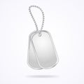 Military dog tags isolated on white Royalty Free Stock Photo