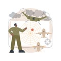 Military drone abstract concept vector illustration.