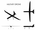 Military drone. Black fill.