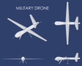 Military drone predator. Without outline.