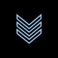 Military emblem rank icon in neon style. One of Military collection icon can be used for UI, UX Royalty Free Stock Photo