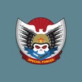 Military Emblem with a skull and the weapon, Royalty Free Stock Photo