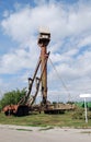 Military equipment costs under the open sky. Exhibit of the Technical museum K.G. Sakharova in the city of Togliatti. Royalty Free Stock Photo