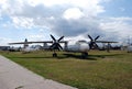 Military equipment costs under the open sky. Exhibit of the Technical museum K.G. Sakharova in the city of Togliatti. Royalty Free Stock Photo