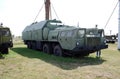 Military equipment costs under the open sky. Exhibit of the Technical museum K.G. Sakharova in the city of Togliatti.