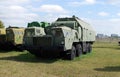 Military equipment costs under the open sky. Exhibit of the Technical museum K.G. Sakharova in the city of Togliatti.