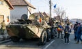 Alba Iulia, Romania - 01.12.2018: Military equipment taking part in the parade