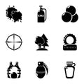 Military exercise icons set, simple style Royalty Free Stock Photo