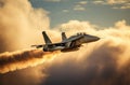 Military F 18 fighter jet flying Royalty Free Stock Photo