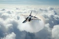 Military F 18 fighter jet flying Royalty Free Stock Photo