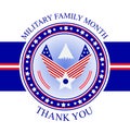 Military Family Appreciation Month in United States. National event is celebrated in November.