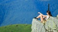 Military female. Observing point. Army forces. Brave girl dangerous situation. Fight for freedom. Sniper concept. Girl Royalty Free Stock Photo