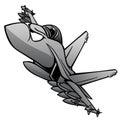 Military Fighter Attack Jet Airplane Cartoon Vector Illustration Royalty Free Stock Photo