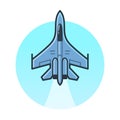 Military fighter jet icon Royalty Free Stock Photo