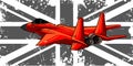 england flag with military jet vector illustration