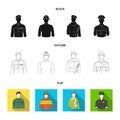 Military, fireman, artist, policeman.Profession set collection icons in black,flat,outline style vector symbol stock Royalty Free Stock Photo