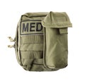 Military first aid kit isolated on white, top view Royalty Free Stock Photo