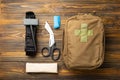 Military first aid kit. Royalty Free Stock Photo