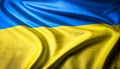 military flag of Ukraine with juicy colors_with pleats with visible satin texture