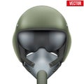 Military flight fighter pilot helmet. Vector