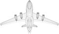 Military force air flying radar AWACS jet airplane. Vector Illustration of 3d. Royalty Free Stock Photo