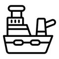 Military force battleship icon outline vector. Missile armed boat Royalty Free Stock Photo