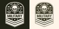 Military forces emblem monochrome vintage