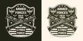 Military forces monochrome vintage sticker