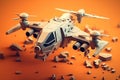 military future helicopter fighter attack concept 3d low poly illustration, generative AI