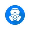 Military gas mask flat style vector icon. Military protection gear.