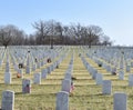 Military graves in Jefferson Barracks National Cemetery St Louis Missouri Royalty Free Stock Photo