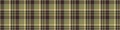 Military green check plaid vector border. Seamless gingham swatch for decorative classic edging.