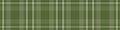 Military green check plaid vector border. Seamless gingham swatch for decorative classic edging.