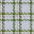 Military green check plaid vector pattern. Seamless gingham swatch for decorative classic wallpaper background. Royalty Free Stock Photo