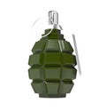 Military green granate. 3d rendering illustration isolated