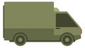 Military green truck. Army vehicle color icon