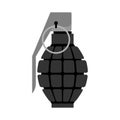 Military Grenade black . Army explosives. Soldiery ammunition. E Royalty Free Stock Photo