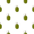 Military grenade icon in cartoon style isolated on white background. Military and army pattern stock vector illustration Royalty Free Stock Photo