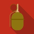 Military grenade icon in flat style isolated on white background. Military and army symbol stock vector illustration Royalty Free Stock Photo