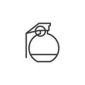 Military grenade line icon